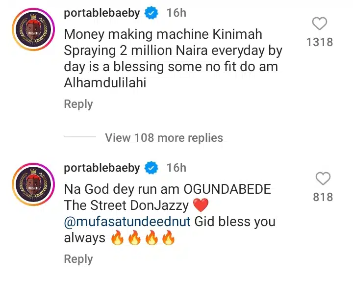 “I regularly spray N2 million to the streets, many artists no fit” – Portable brags as he shows love to locals (Video)