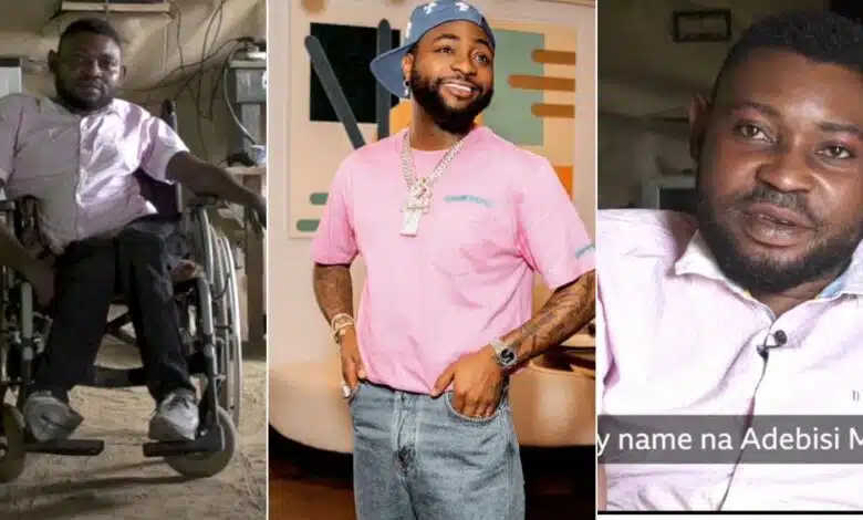 “Send me his account” – Davido blesses disabled man who praised him on Twitter (Video)