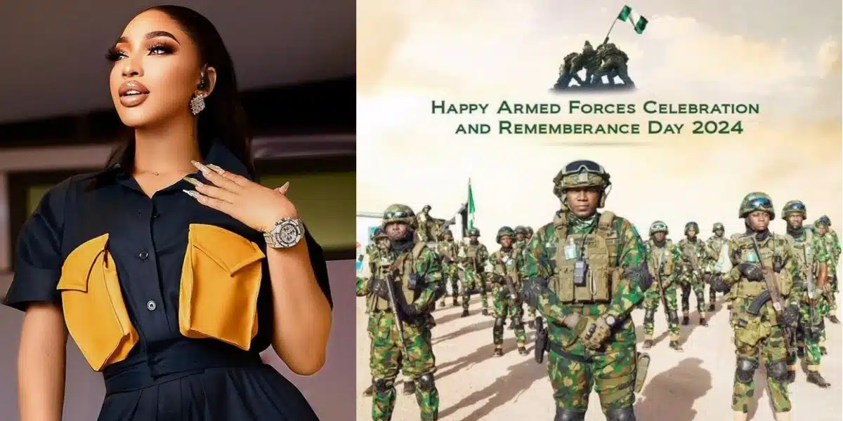 “Eye Service” – Reactions as Tonto Dikeh celebrates Nigerian Armed Forces

