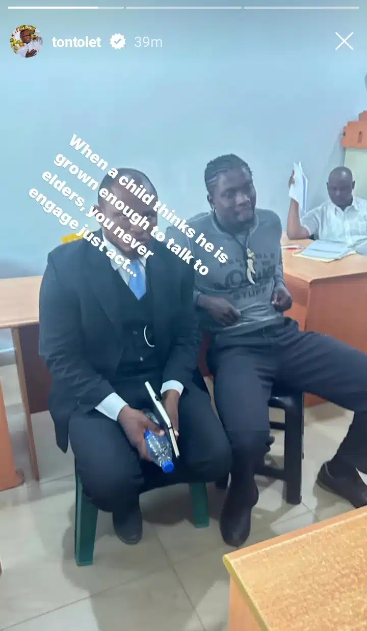 “Let it begin” – Tonto Dikeh says as she drops photo of VeryDarkman at police station