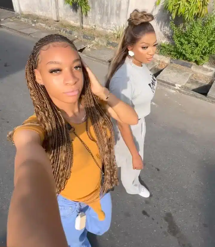 “They look like twin sisters” – Danielle Edochie shares adorable video with mom as they step out together