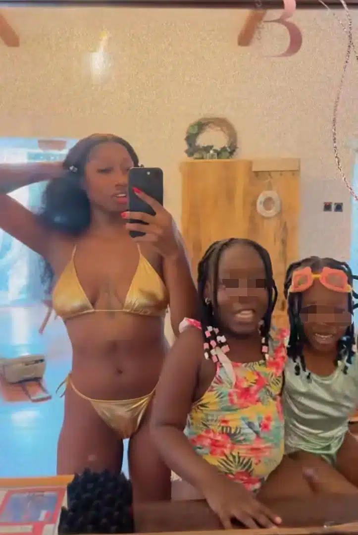 Doyin David bashed over bikini video with nieces