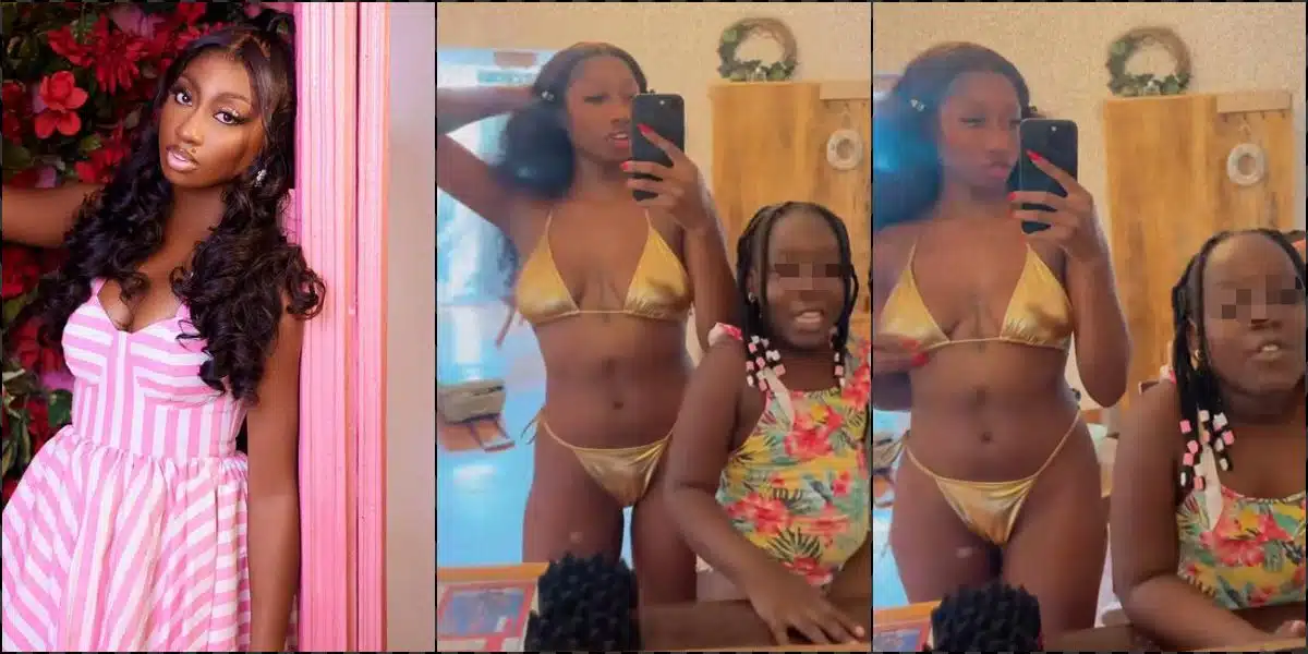 Doyin David bashed over bikini video with nieces

