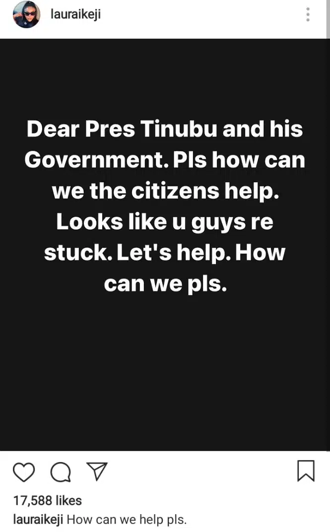 “Please how can we the citizens help” – Laura Ikeji questions President Tinubu